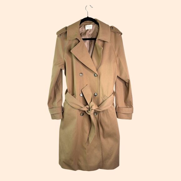 Sezane Scott Trench Coat Camel - Picture 2 of 9